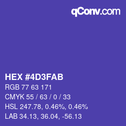 Color code: HEX #4D3FAB | qconv.com