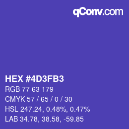 Color code: HEX #4D3FB3 | qconv.com