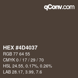 Color code: HEX #4D4037 | qconv.com