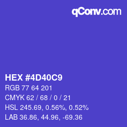 Color code: HEX #4D40C9 | qconv.com