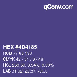 Color code: HEX #4D4185 | qconv.com