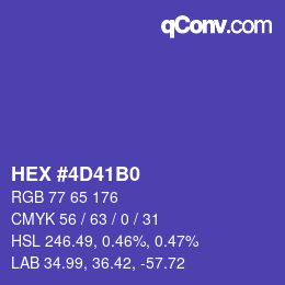 Color code: HEX #4D41B0 | qconv.com
