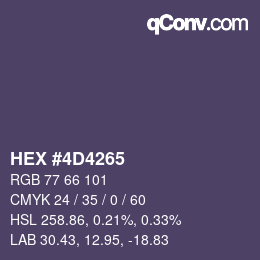 Color code: HEX #4D4265 | qconv.com