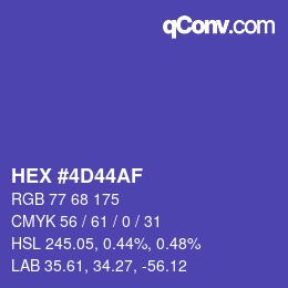 Color code: HEX #4D44AF | qconv.com