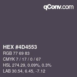 Color code: HEX #4D4553 | qconv.com