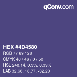 Color code: HEX #4D4580 | qconv.com