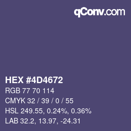 颜色代码: HEX #4D4672 | qconv.com