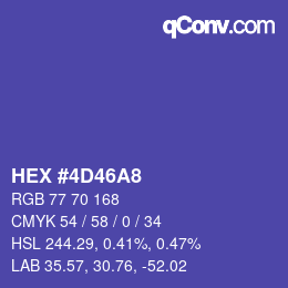 カラーコード: HEX #4D46A8 | qconv.com