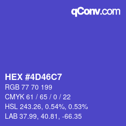 Color code: HEX #4D46C7 | qconv.com