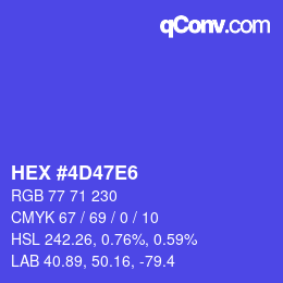 Código de color: HEX #4D47E6 | qconv.com