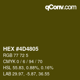 Color code: HEX #4D4805 | qconv.com