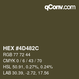 Color code: HEX #4D482C | qconv.com