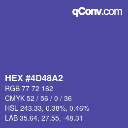 颜色代码: HEX #4D48A2 | qconv.com