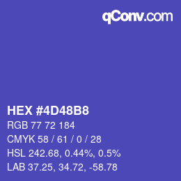 Color code: HEX #4D48B8 | qconv.com