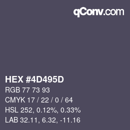 Color code: HEX #4D495D | qconv.com