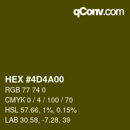 颜色代码: HEX #4D4A00 | qconv.com
