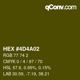 Color code: HEX #4D4A02 | qconv.com
