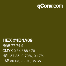 Color code: HEX #4D4A09 | qconv.com