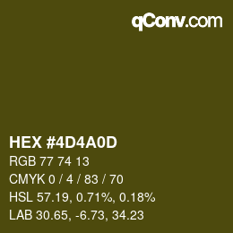 カラーコード: HEX #4D4A0D | qconv.com
