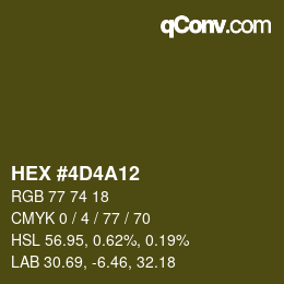 Color code: HEX #4D4A12 | qconv.com