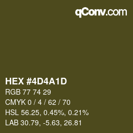 Código de color: HEX #4D4A1D | qconv.com