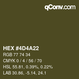 Color code: HEX #4D4A22 | qconv.com