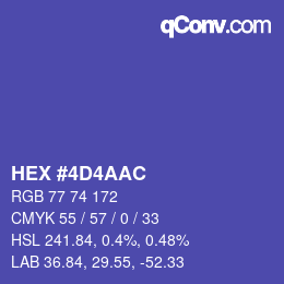 颜色代码: HEX #4D4AAC | qconv.com