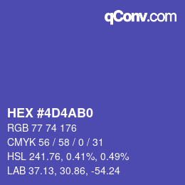 カラーコード: HEX #4D4AB0 | qconv.com
