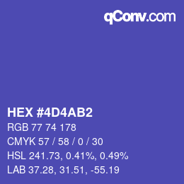 Color code: HEX #4D4AB2 | qconv.com