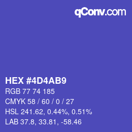 颜色代码: HEX #4D4AB9 | qconv.com