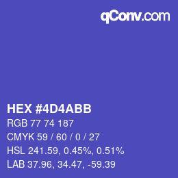 颜色代码: HEX #4D4ABB | qconv.com