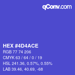 カラーコード: HEX #4D4ACE | qconv.com
