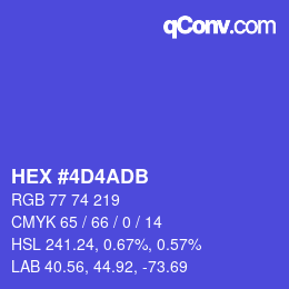 Color code: HEX #4D4ADB | qconv.com