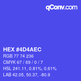 カラーコード: HEX #4D4AEC | qconv.com