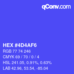 Color code: HEX #4D4AF6 | qconv.com