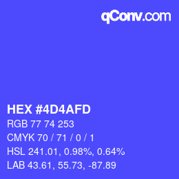 Color code: HEX #4D4AFD | qconv.com