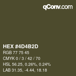Color code: HEX #4D4B2D | qconv.com