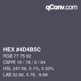 Código de color: HEX #4D4B5C | qconv.com