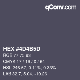 Color code: HEX #4D4B5D | qconv.com