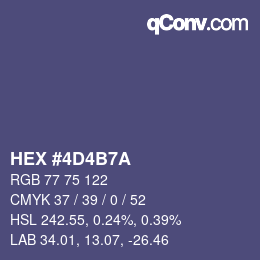 カラーコード: HEX #4D4B7A | qconv.com