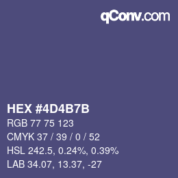 Color code: HEX #4D4B7B | qconv.com