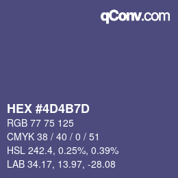 カラーコード: HEX #4D4B7D | qconv.com