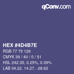 Color code: HEX #4D4B7E | qconv.com