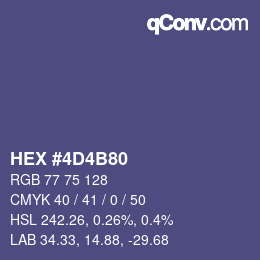 Color code: HEX #4D4B80 | qconv.com