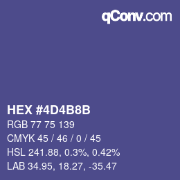 カラーコード: HEX #4D4B8B | qconv.com