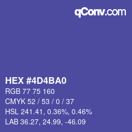 颜色代码: HEX #4D4BA0 | qconv.com