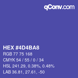 颜色代码: HEX #4D4BA8 | qconv.com