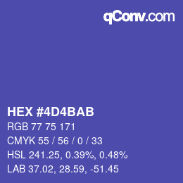 Color code: HEX #4D4BAB | qconv.com