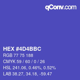 カラーコード: HEX #4D4BBC | qconv.com