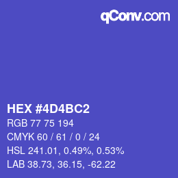 Color code: HEX #4D4BC2 | qconv.com